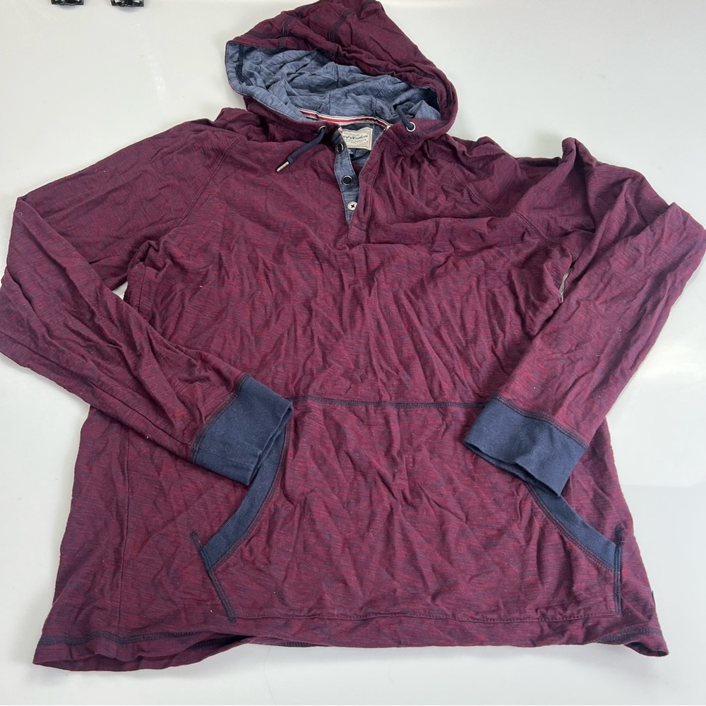 flag & anthem men’s purple blue hooded half zip up jacket XL L14-31
